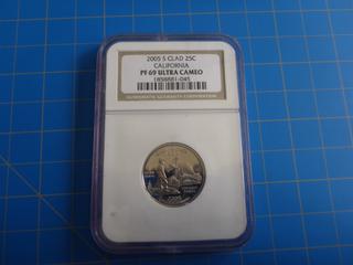 2005 S Clad 25C California PF 69 Ultra Cameo Quarter