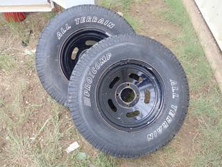 (2) Procomp All Terrain 30x9.5R15LT Tires Mounted On 4 Bolt Volkswagen Rims (Row 5)