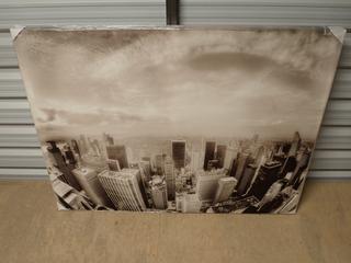 "City Scape" Canvas, 34 In. x 45 In. (Upstairs)