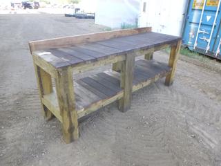 Wooden Work Bench, 26 1/2 In. x 89 1/2 In. x 3 Ft. (West Fence) 