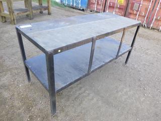 Steel Work Bench, 30 In. x 6 Ft. x 38 In. (West Fence) 