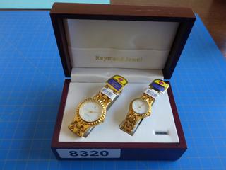 Ladies / Men's Reymand Jewel Gold Tone Watch Set