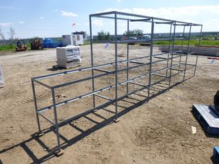 Shelving Unit, Multiple Tiers, 26 1/2 In. x 240 1/4 In. x 78 1/2 In. (West Fence) 