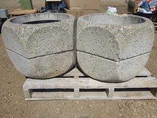 (2) Concrete Planters (Row 4)