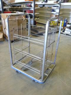 Stainless Steel Cart/Bin On Wheels, 28 In. x 24 In. x 44 In. (Row 3)