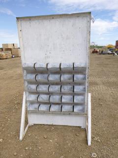 Wood and Metal Nut/Bolt/Parts Stand and Shelfing Unit, 74 In. x 42 In. (Row 4)