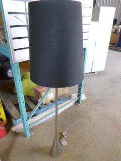 Modern Chrome Lamp with Black Shade (A Back)