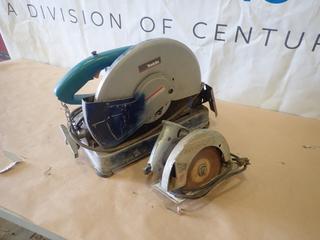 Makita 2414DB 120V Cut Off Saw C/w Skilsaw  7 1/4in 115V Circular Saw (G1)