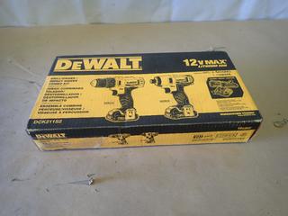 Unused Dewalt Drill, Driver, Impact Driver Combo Lit, Models DCD710 & DCF815, C/w (2) 12V Batteries and (1) Charger (D2)