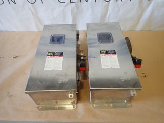 Unused (2) Square D HD Safety Switch,  600V,  100A, 50/60 Hz (Y-3-3)