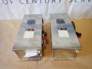 Unused (2) Square D CH363DS Safety Switch,  600V,  100A, 50/60 Hz (Y-3-3)