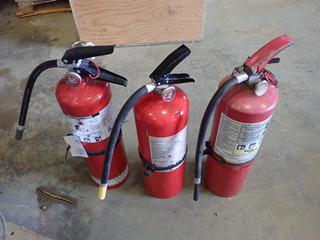(3) 10 lb. Fire Extinguishers, (2) Gauge Shows Empty, (1) Gauge Shows Full (M-5-2)