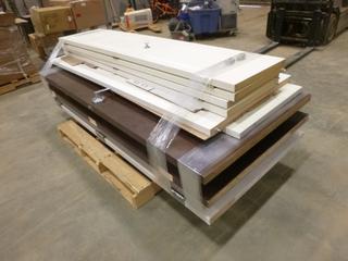 (3) Industrial Solid Interior Office Doors c/w Handles and Hinges, 35 3/4 In. x 83 1/2 In. x 1 5/8 In. Thick (No Keys), (4) Closet Doors, 78 In. x 17 1/2 In., (2) Closet Doors, 78 In. x 14 3/4 In. *Note: Some Hardware Missing, See Photos* (P-5-1)