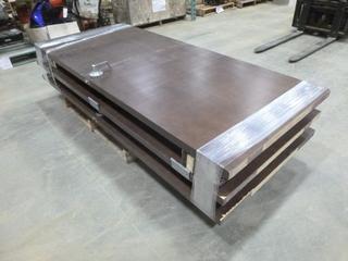 (3) Industrial Solid Interior Office Doors c/w Handles and Hinges, 35 3/4 In. x 83 1/2 In. x 1 5/8 In. Thick (No Keys) (O-4-1)