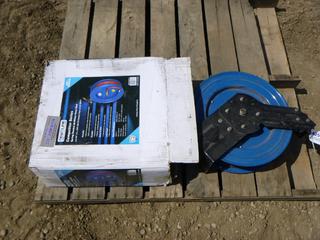 (2) New Line Hose and Fittings Spring Rewind Air/Water Hose Reel, 50 Ft., 3/8 In., 300 PSI (Row 3)