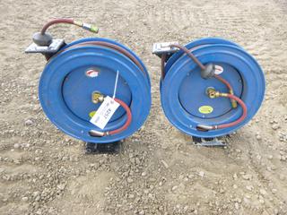 (2) Spring Rewind Air/Water Hose Reel, 3/8 In., 300 PSI (Row 4)