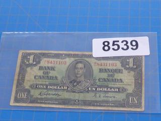 1937 Canadian One Dollar Bill