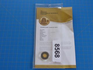 World's Smallest Coin - Joan of Arc - 99.99% Pure Gold