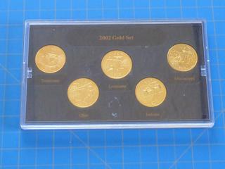 US 2002 Gold State Quarters w/ Case   and Certificate of Authenticity