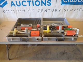 (2) Metrotech 810 Pipe Locator Wands, Transmitters and Accessories *Note: 1 Wand Requires Repair*