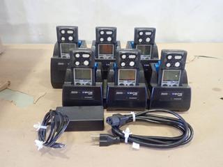 (6) Ventis MX4 Industrial Scientific Gas Monitors w/ Six Unit Charger (D1)