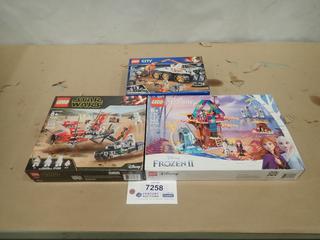 (3) Unused Lego Sets, Star Wars, Frozen, Rover Testing Drive (A1)