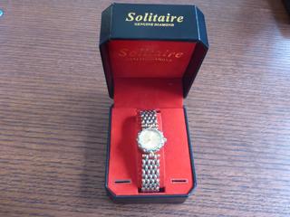 Unused Solitaire Two Tone Ladies Watch 