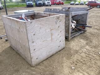 (2) Crates w/ Sprinkler System Including Valves, 8 In. - 2 In. Fittings, Hoses and Pipes (Row 3)