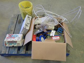 Qty of Electrical Cable, Outlets, Hose Clamps, Air Hoses, Lawn Mower Fogging Kit, Truck Jack and More