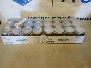 (2) Boxes Of Bernardin 500 ML Wide Mouth Mason Jars (G1)