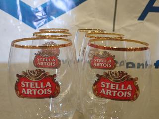 (6) Stella Artois Beer Glasses (Upstairs)