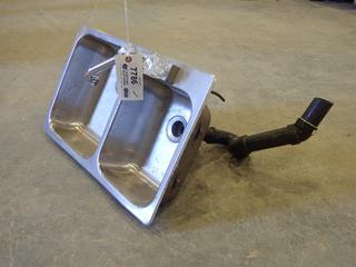 Small Double Sink, Includes Taps and Piping, For a Camper Unit (Row 4)