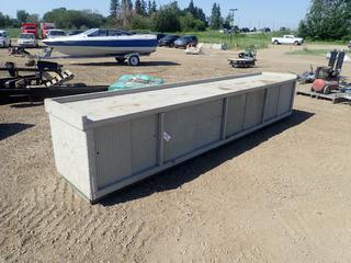 15 Ft. x 30 In. x 3 Ft. Plywood Shop Bench with 2-Shelf Storage Cabinets (West Fence) 