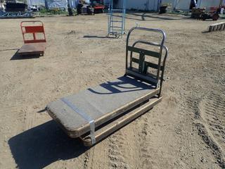 (2) Metal Frame, Plywood Shelf Push Carts, 5 Ft. x 26 In. (Row 3)