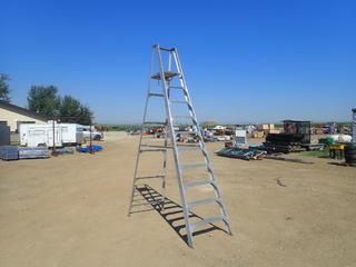 Featherlite 10 Ft. Aluminum Step Ladder with 10 Ft. Work Platform (West Fence) 