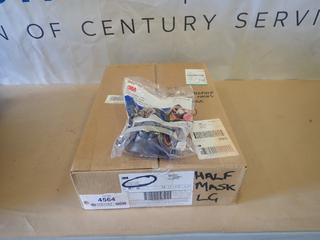 (24) Unused 3M 6300/07026 Half Face Piece Respirator Masks, Size Large (P-2-1)
