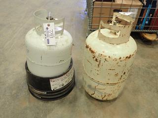 (4) Propane Tank Holders, (1) 20 lb. Propane Tank, (1) 30 lb. Propane Tank, *Note: Both Tanks Need Recertification* (Row 3)