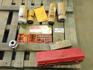 40-Piece Tap and Die Set, Triangle Flare Kit, (4) Caterpillar Filters, Westward 2 3/4 In. Socket (M Front)