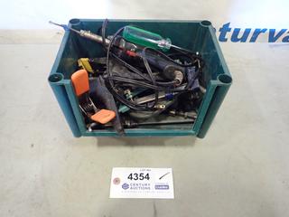 Soldering Iron, Bin of Small 'C' Clamps, Bessey Clamps, Spring Clamps (E1)