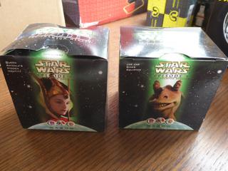 (1) Queen Amidala's Hidden Identity Figurine, (1) Jar Jar Binks Squirter Figurine