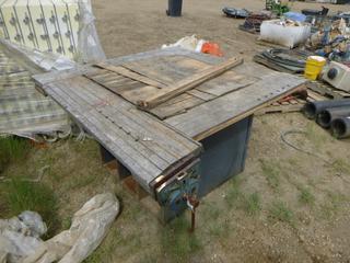 Work Table w/ Vise, 57 In. x 61 In. x 33 3/4 In.  X 57 In. D