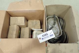 Box of Assorted Used Lug Nuts, Box of Magnetized Parts Trays (C2)