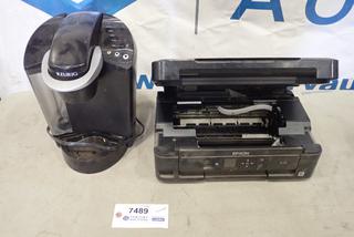 (1) Epson XP310 Printer (No Power Cord), (1) Keurig Coffee Maker (D2)