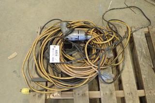 Qty of Extension Cords w/  3/8 In. Skil Electric Drill (DOOR 4)