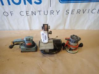 Rexon B13OR 1in X 30in Belt Sander C/w Black & Decker 7610 Router And Black & Decker B-140 Utility Finishing Sander (B2)