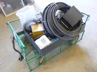 Steel Wagon, Dimensions: 48 In. (L) x 24 In. (W) x 25 In. (H), Contents Included, Electrical Wire, Lights, Electrical Boxes, CN-025 All Flow Pump, SN 216247 (south end racks)