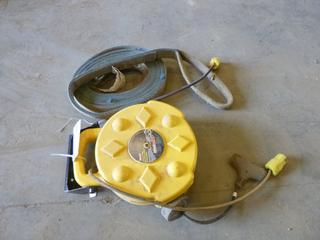 Bayco 50 Ft. Triple Tap Retractable Cord Reel c/w 2 In. x 10 Ft. Sling (Front Desk)