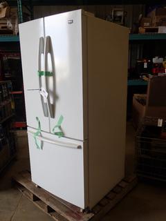 Maytag 3 Door Fridge, Model MFB2055YEW00 c/w Bottom Freezer, 60 Hz, 1 Phase, 115V, SN V520144912, 31 In. x 30 In. x 69 In. (DOOR 4)