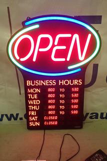 Open Business Hours Sign (G Front)