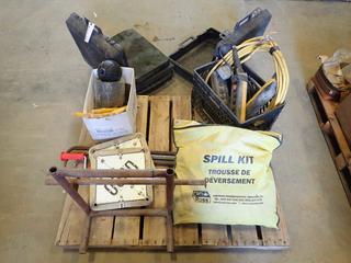 (3) Crane Pedant Controls, Spill Kit, Qty of Toilet Plungers, Plastic Tool Cases, Signs and Wrecking Bars (ROW 3)